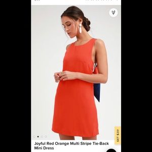 Lulu’s Joyful Red Orange Multi-Stripe Tie Back Mini